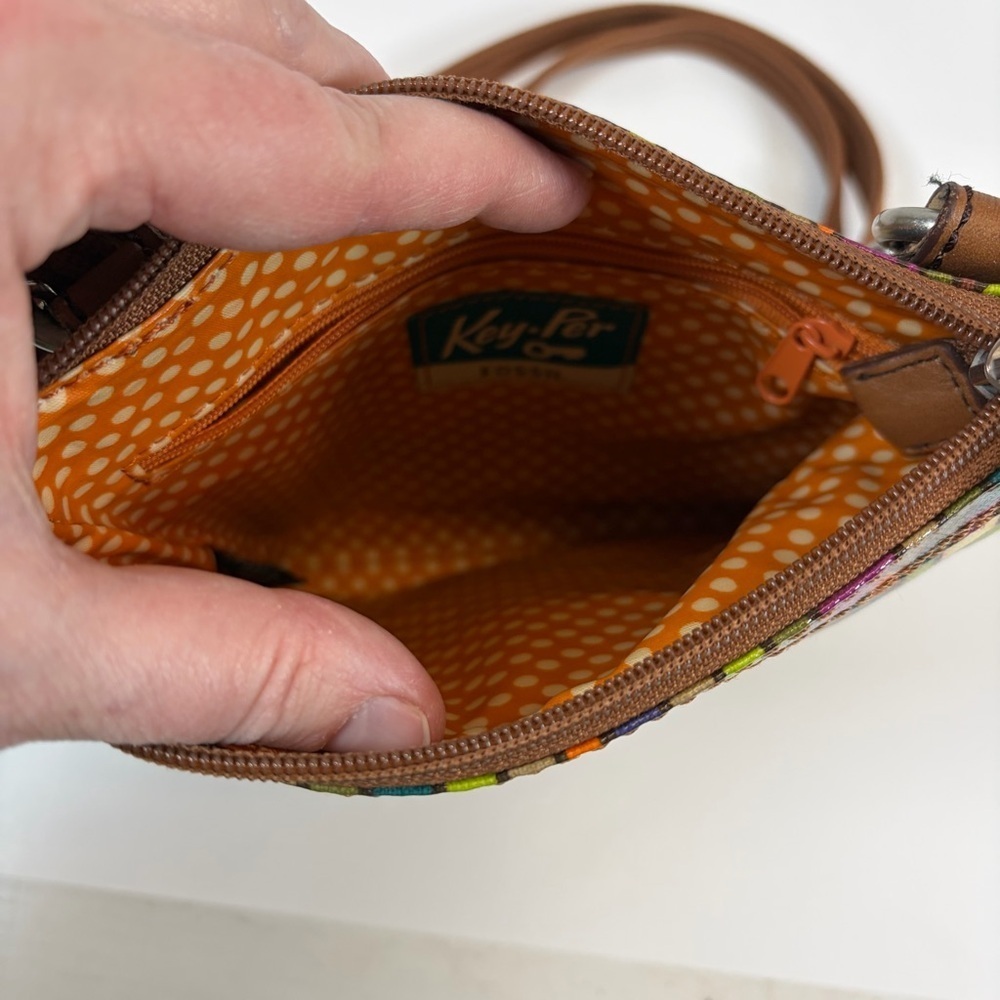 Fossil Key-Per Colorful Coated Canvas Crossbody Bag - Picture 6 of 9